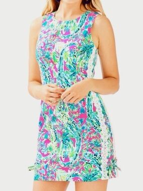 LILLY PULITZER Mila Shift Dress in Multi Snap Back Sz 14